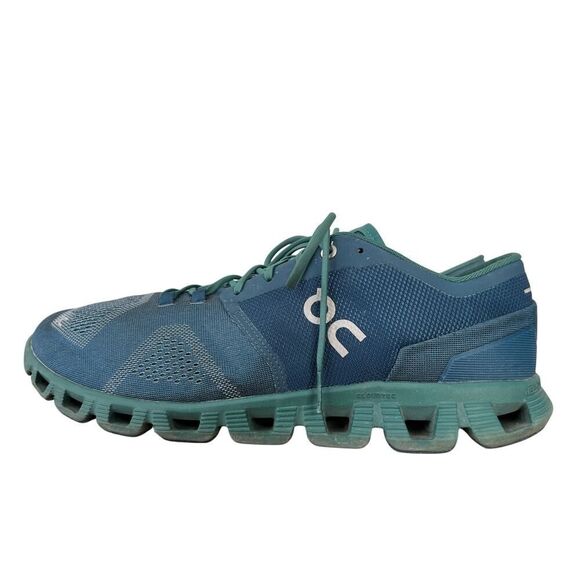 ON CLOUD X Running Shoes Men’s Storm Tide Blue Green Size 12.5 - Picture 2 of 13